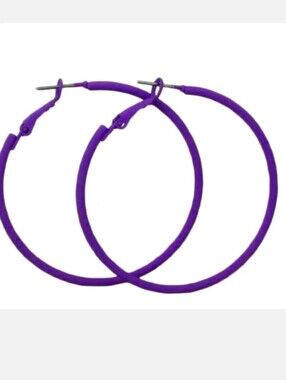 Matte Purple Hoop Earrings